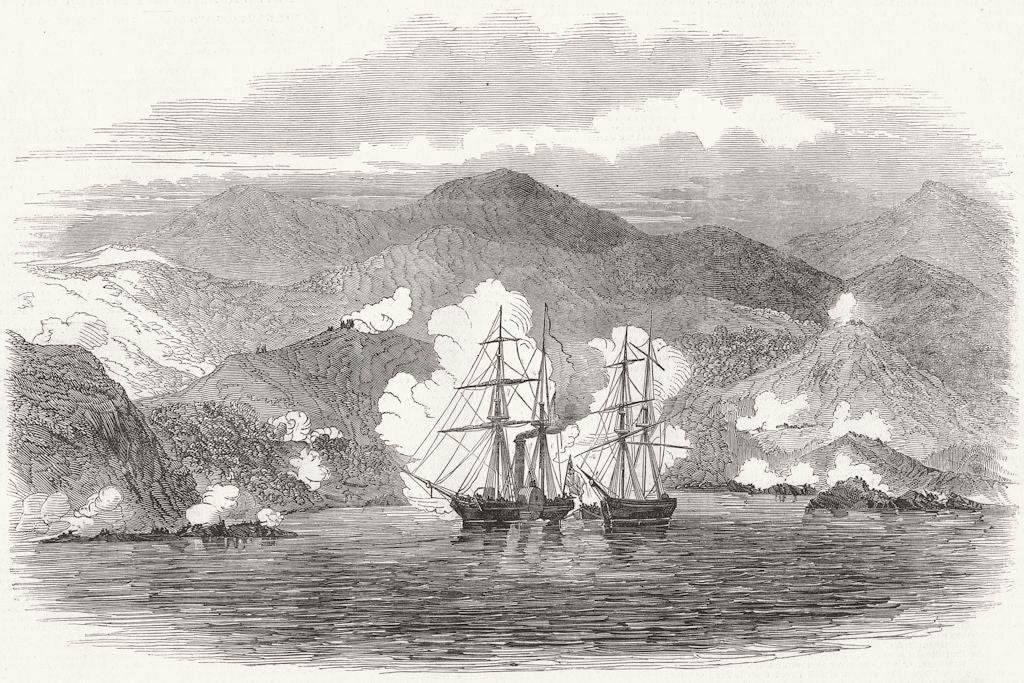 MOROCCO. Recapture English Brig Moorish Pirates HMS Polyphemus, coast Rif 1848